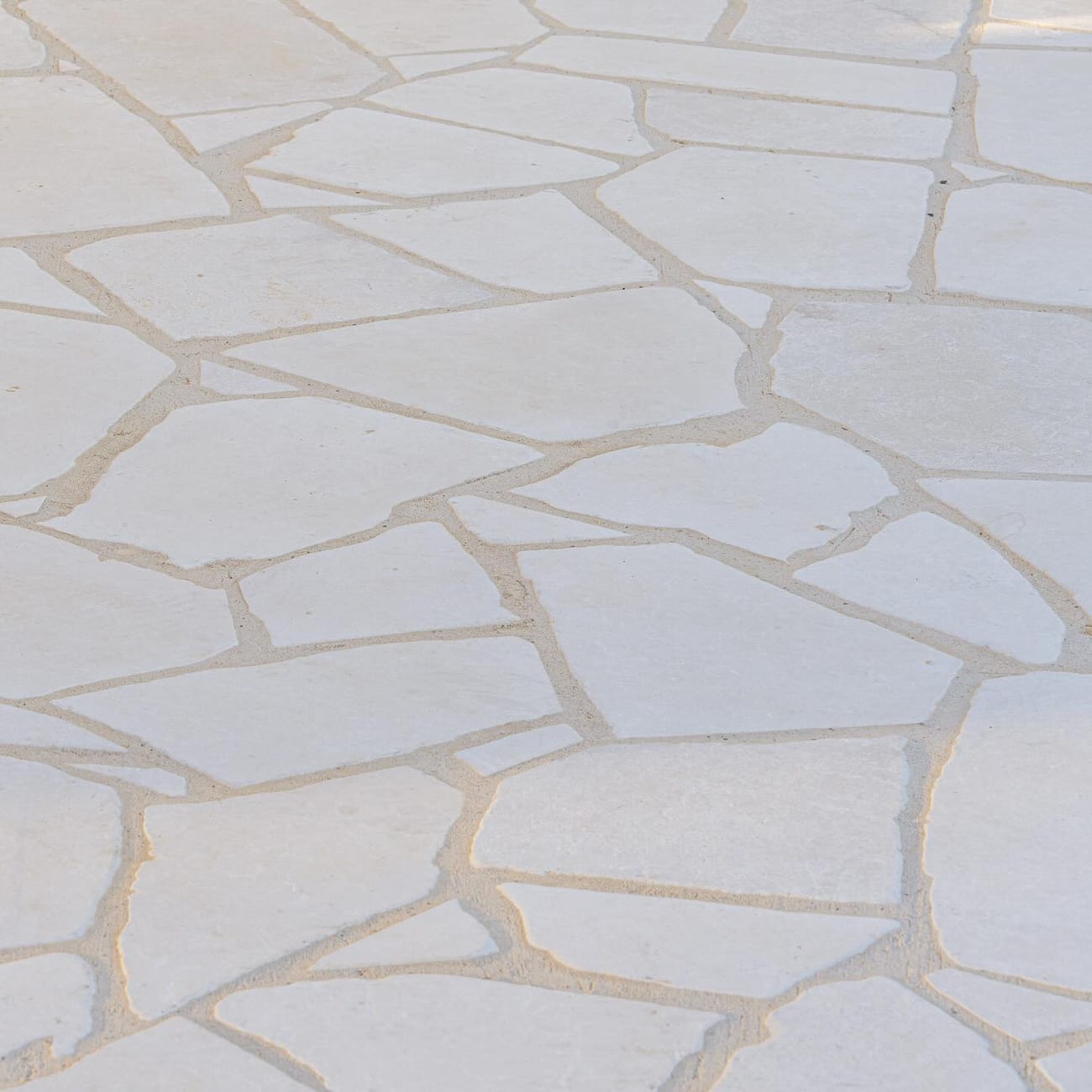 Capri White limestone crazy paving texture
